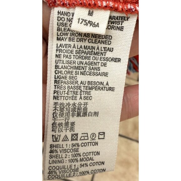 Free People Under The Sun Womens RedWhite Boho StripedFloral Tunic  Mini Dress M - Picture 8 of 8